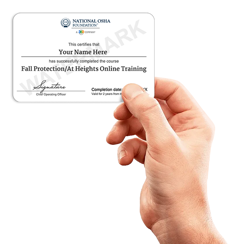 Fall Protection certification card